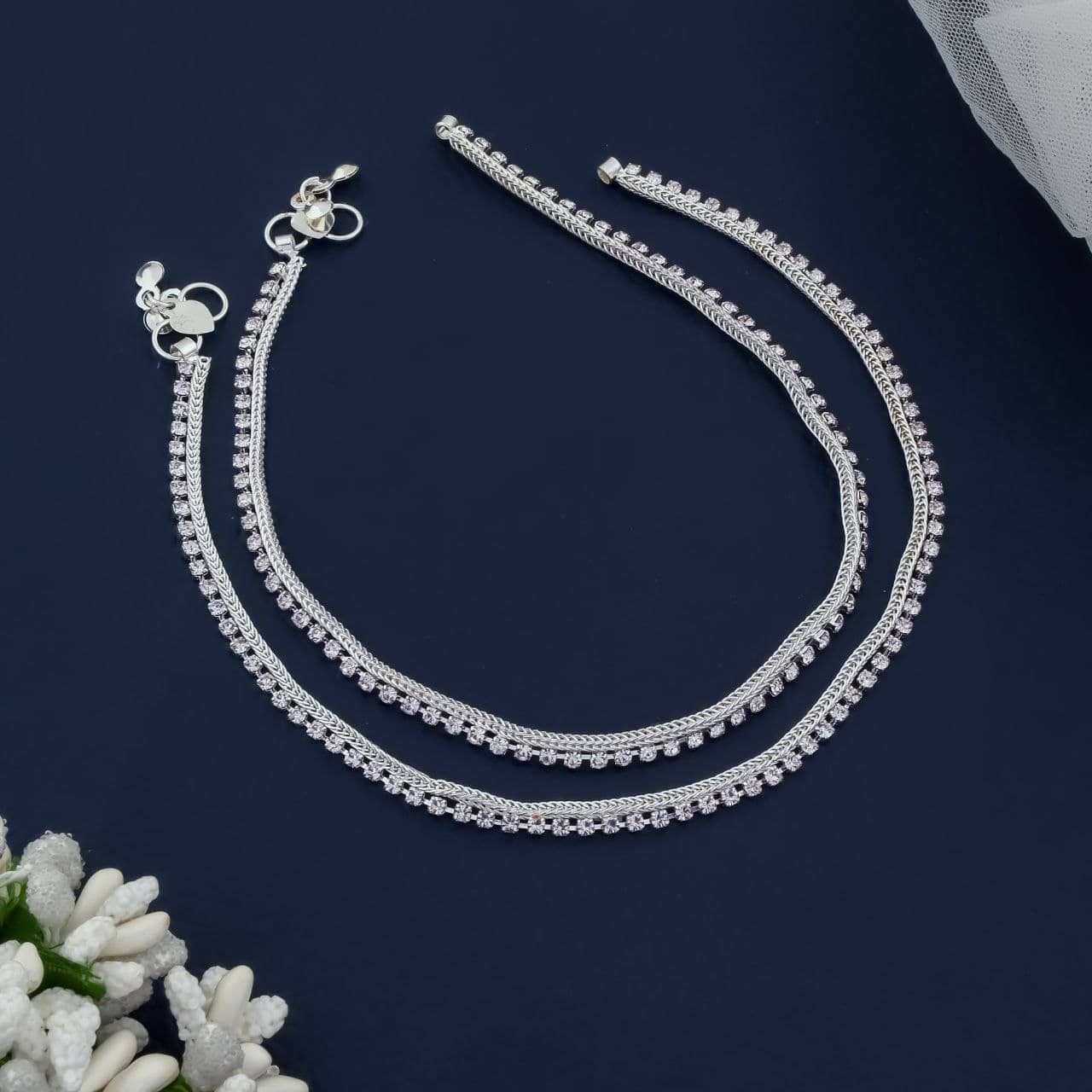 MGSV Silver Anklets ( Pack of 2 ) - Anklets | Buy online on ZillyBuy