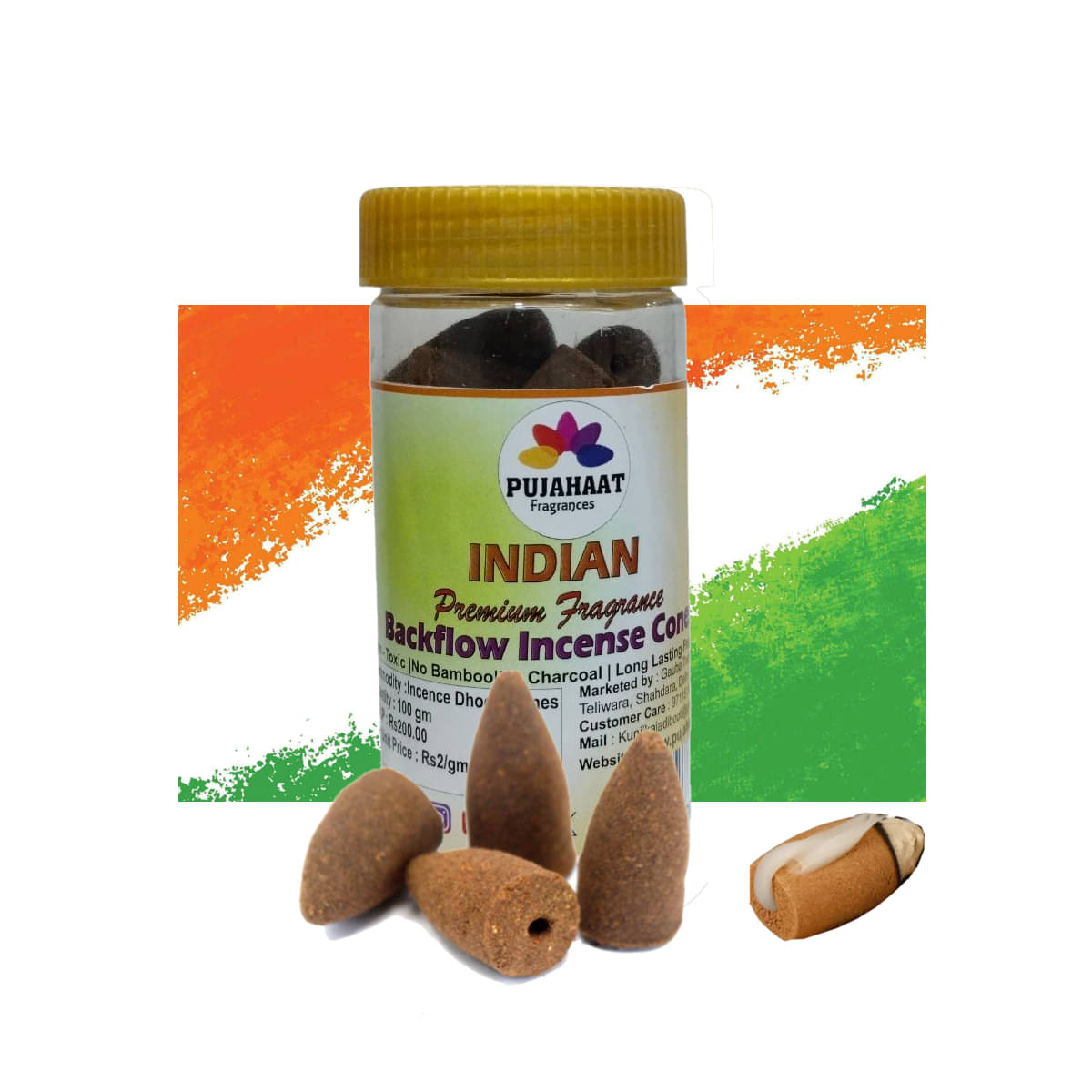     			Pujahaat Incense Dhoop Cone Natural 100 gm ( Pack of 1 )