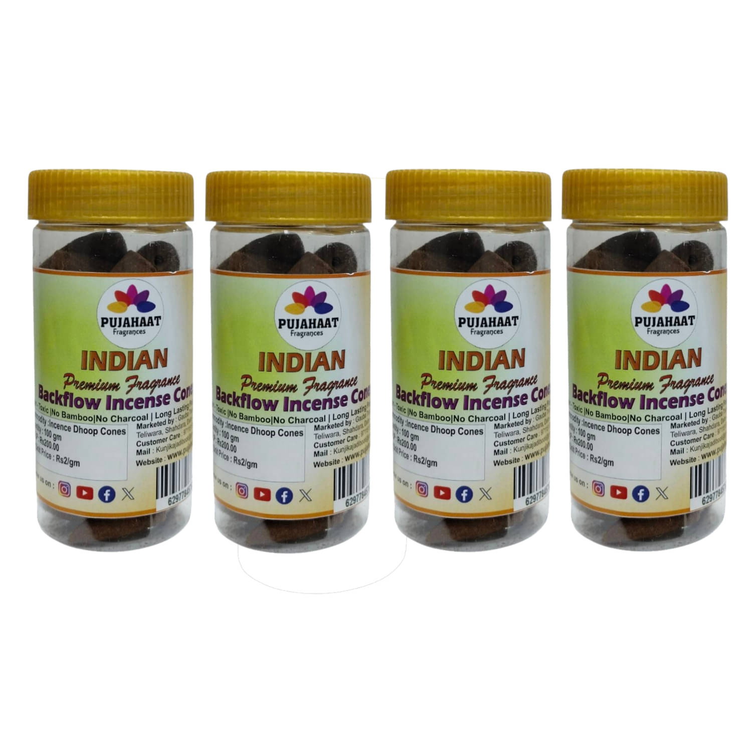     			Pujahaat Incense Dhoop Cone Natural 400 gm ( Pack of 4 )