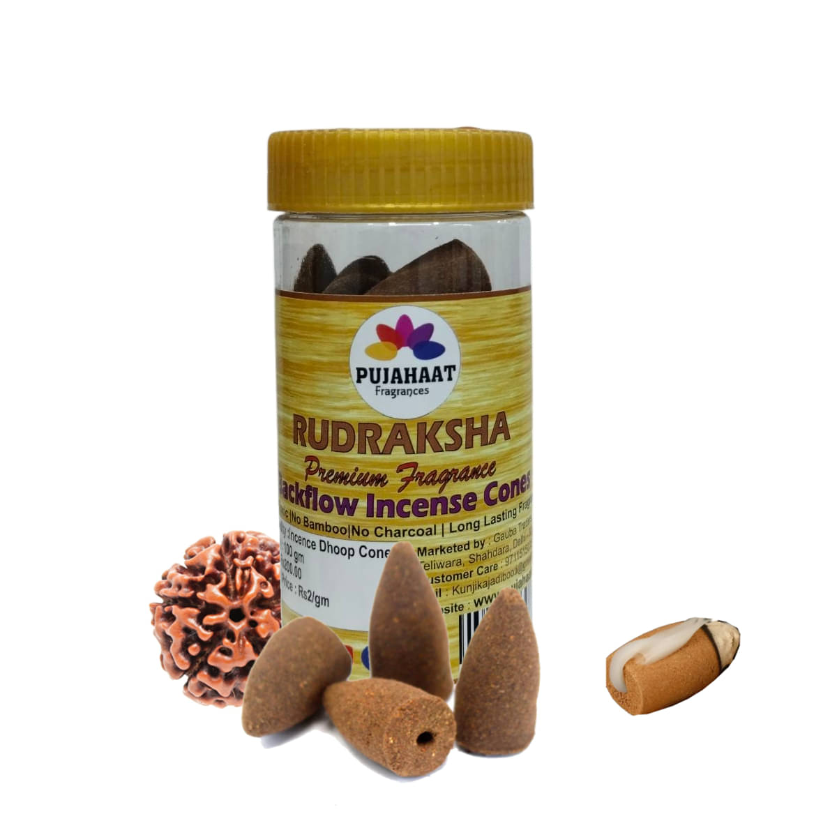     			Pujahaat Incense Dhoop Cone Woods 100 gm ( Pack of 1 )