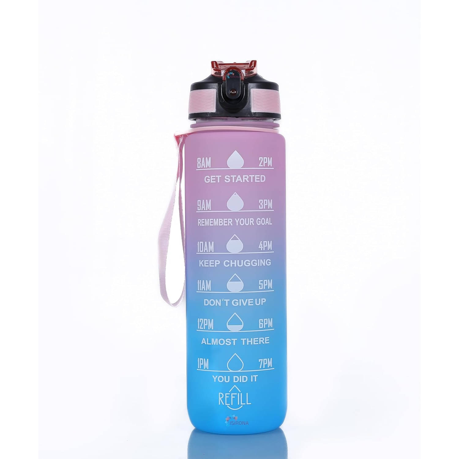     			Radhe Creation Motivational Water Bottles, Gym Water Bottles Multicolour Plastic Fridge Water Bottle 1000 mL ( Set of 1 )
