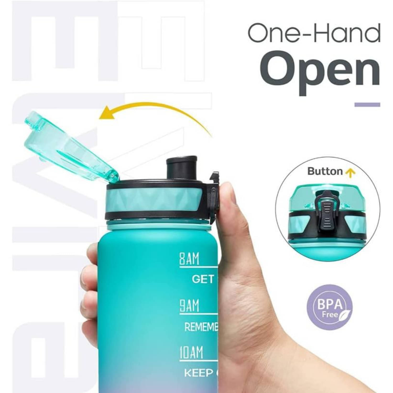     			Radhe Creation Motivational Water Bottles, Gym Water Bottles Multicolour Plastic Water Bottle 1000 mL ( Set of 1 )
