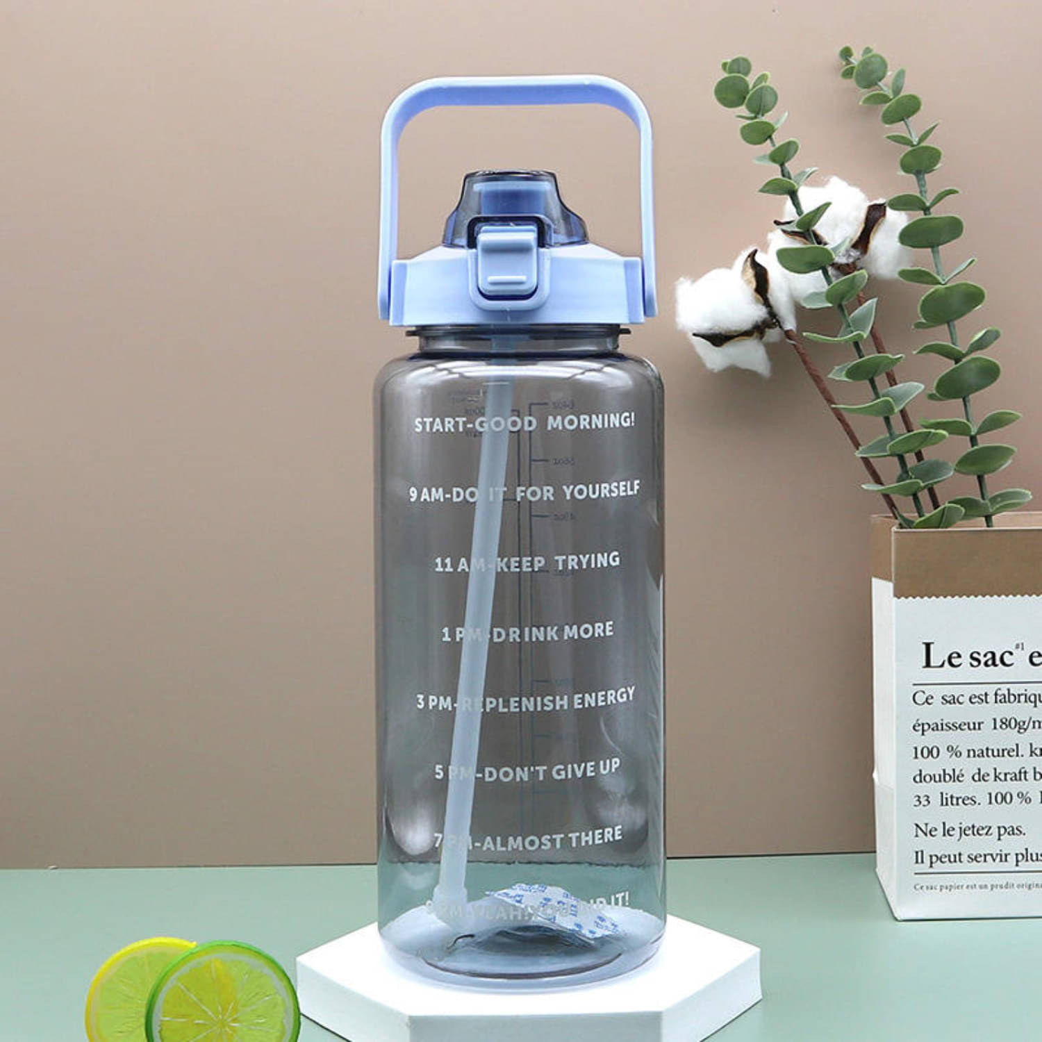     			Radhe Fashion Motivational Water Bottles, Gym Water Bottles Multicolour Plastic Sipper Water Bottle 2000 mL ( Set of 1 )