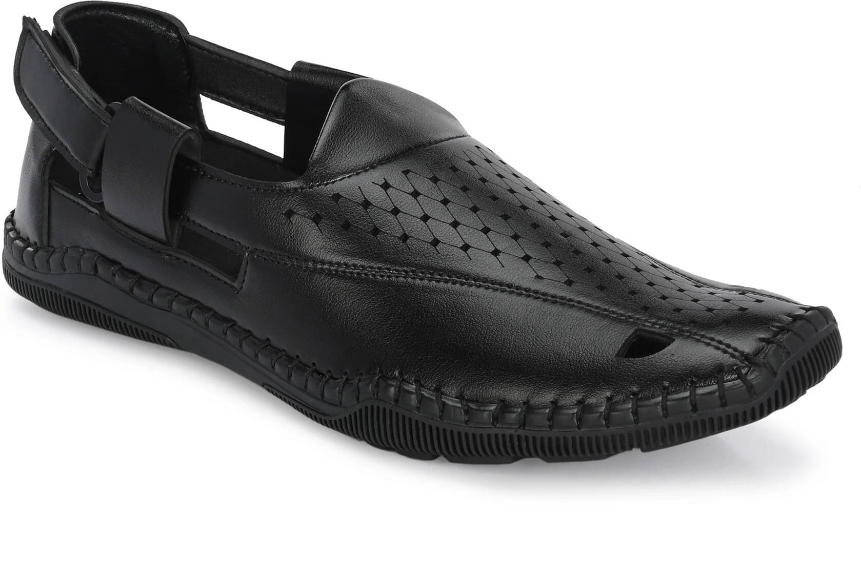     			Rising Wolf - Black Men's Sandals