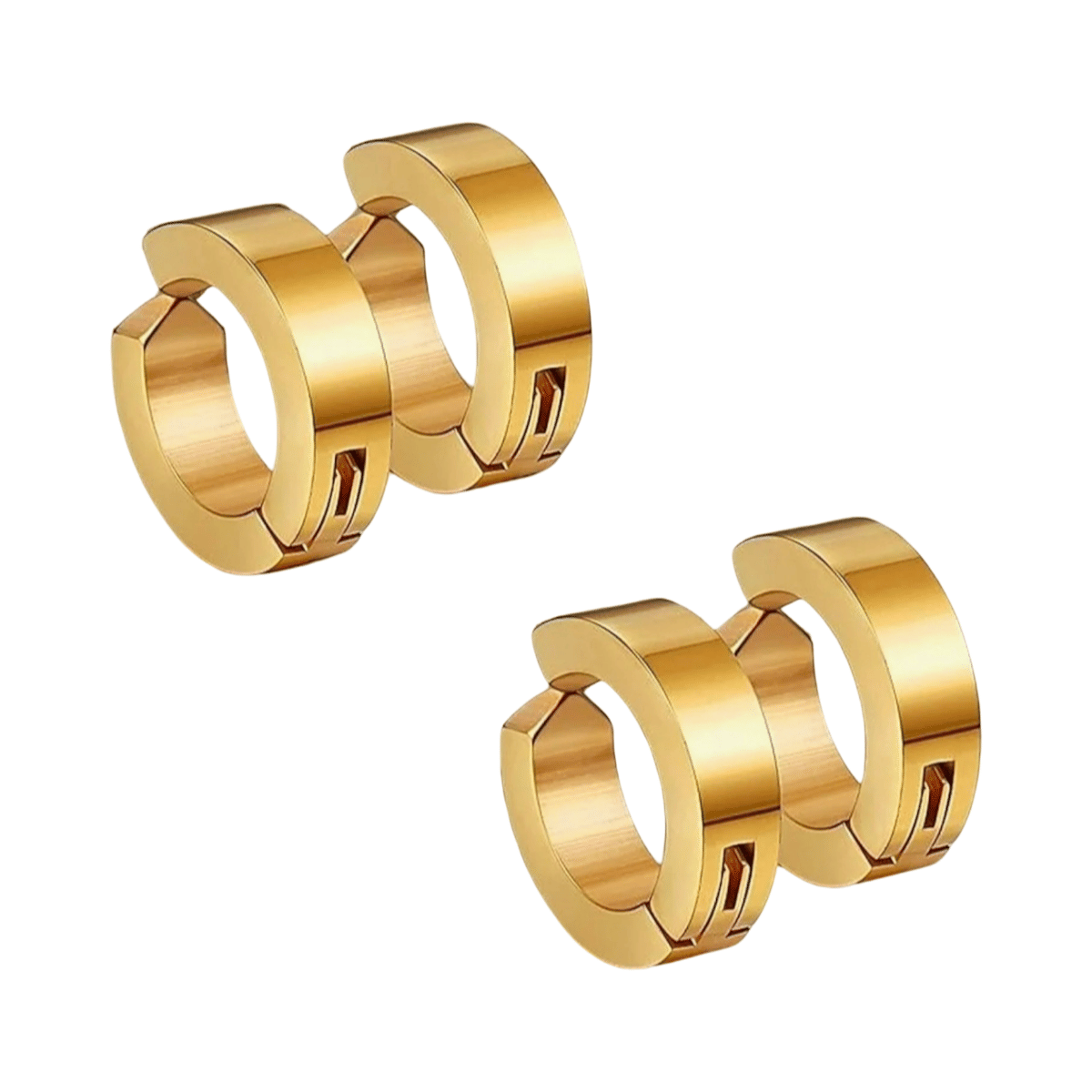     			Shree Ju Trending Golden Non Piercing Bali Combo For Men Women Boys Girls Unisex (2 Sets)