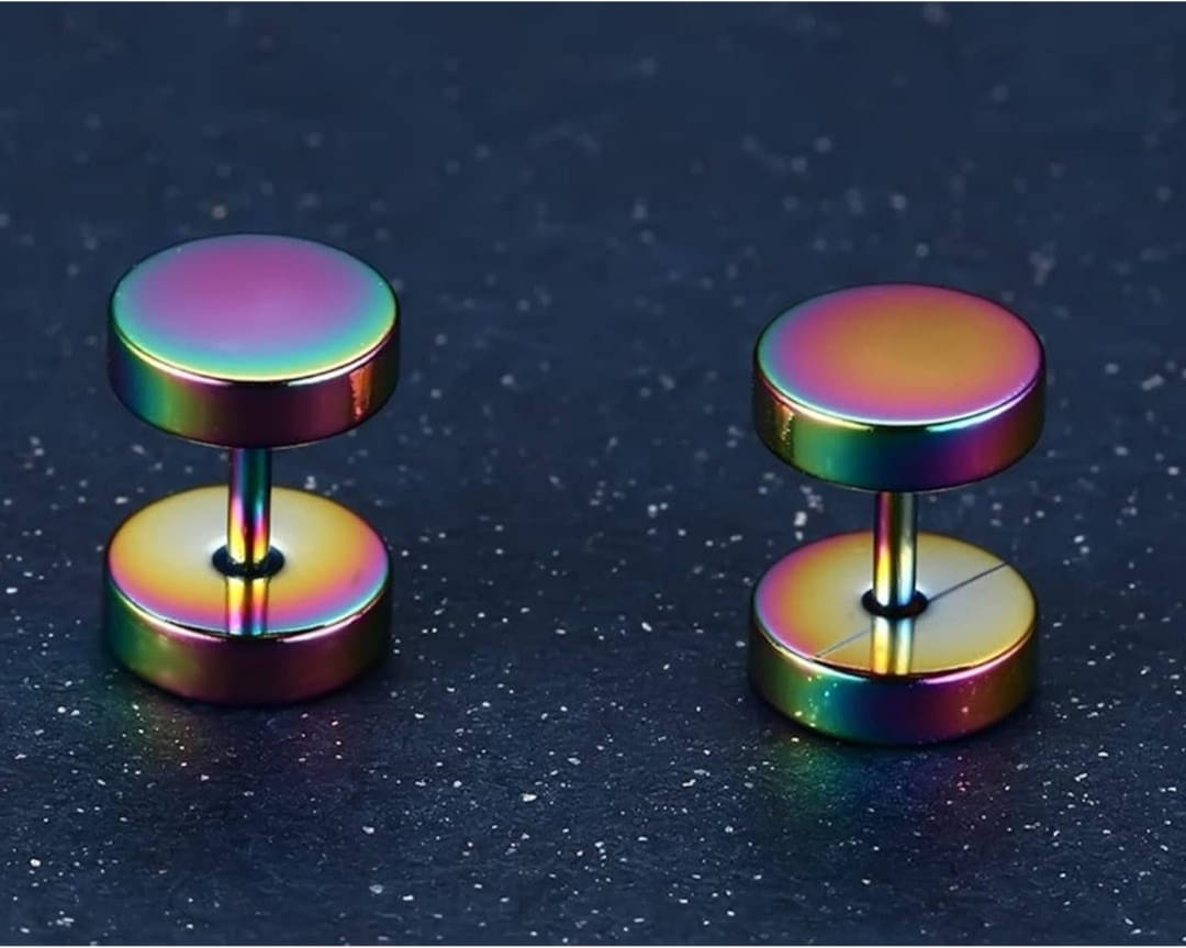 Shree Ju Trending Multi Round Barbell Dumbbell Screw Back Bali For Men Women Unisex Shree Ju Trending Multi Round Barbell Dumbbell Screw Back Bali For Men Women Unisex