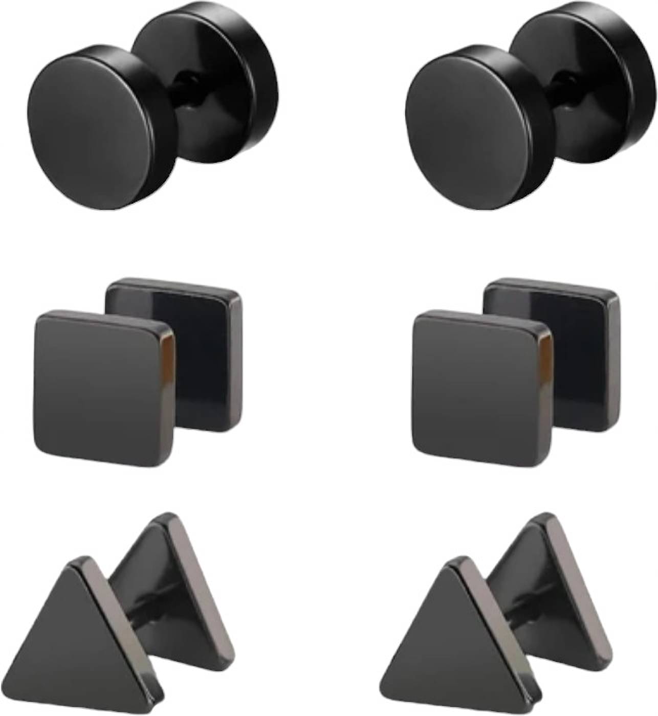    			Shree Ju Trendy Black Round Square Triangle Barbell Dumbbell Bali For Men Women (3 Sets)