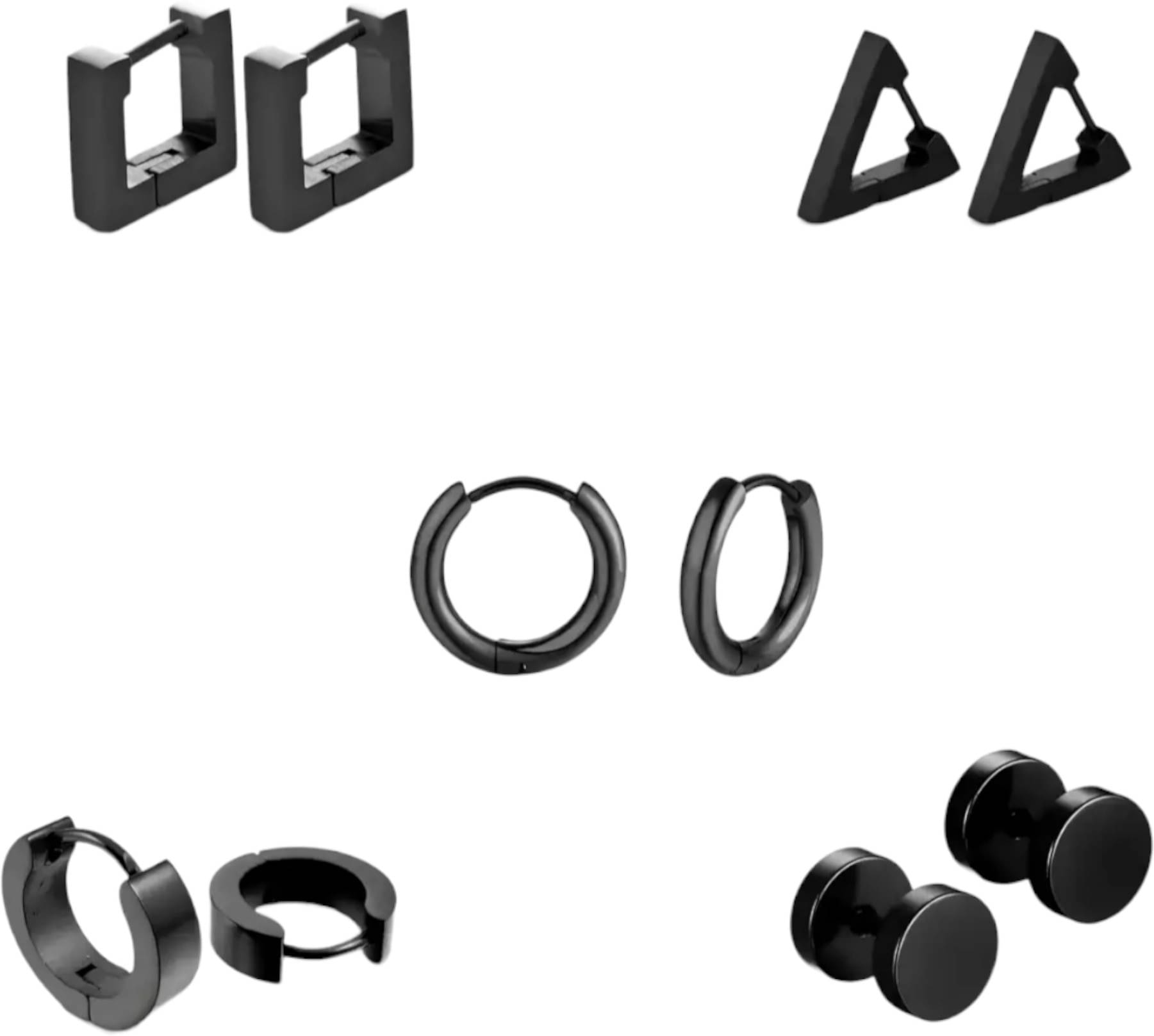     			Shree Ju Trendy Black Square Triangle Hinged Dumbbell Bali Combo For Men Women (5 Sets)