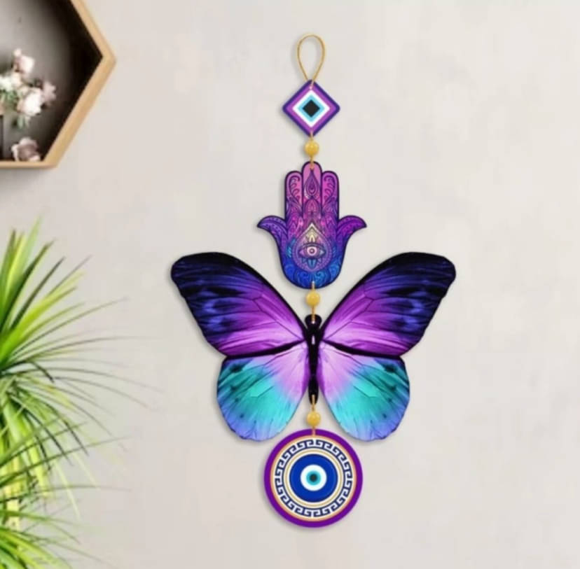     			Tiny Shiny Art Butterfly Wooden Wall Hanging Decor Wall Sculpture or Living Room/Bedroom/Office Gift Decoration