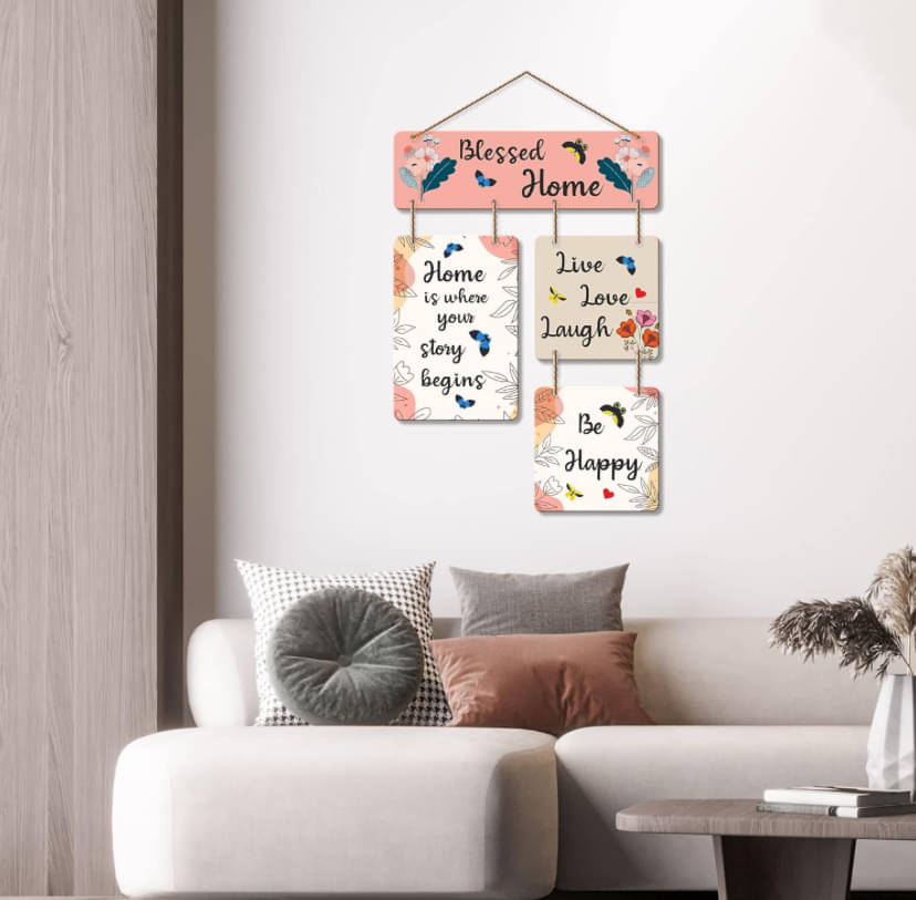     			Tiny Shiny Art Mdf Positive Vibe Lifestyle Wood Motivational Wall Hanging Decor Wall Sculpture or Living Room/Bedroom/Office Gift Decoration