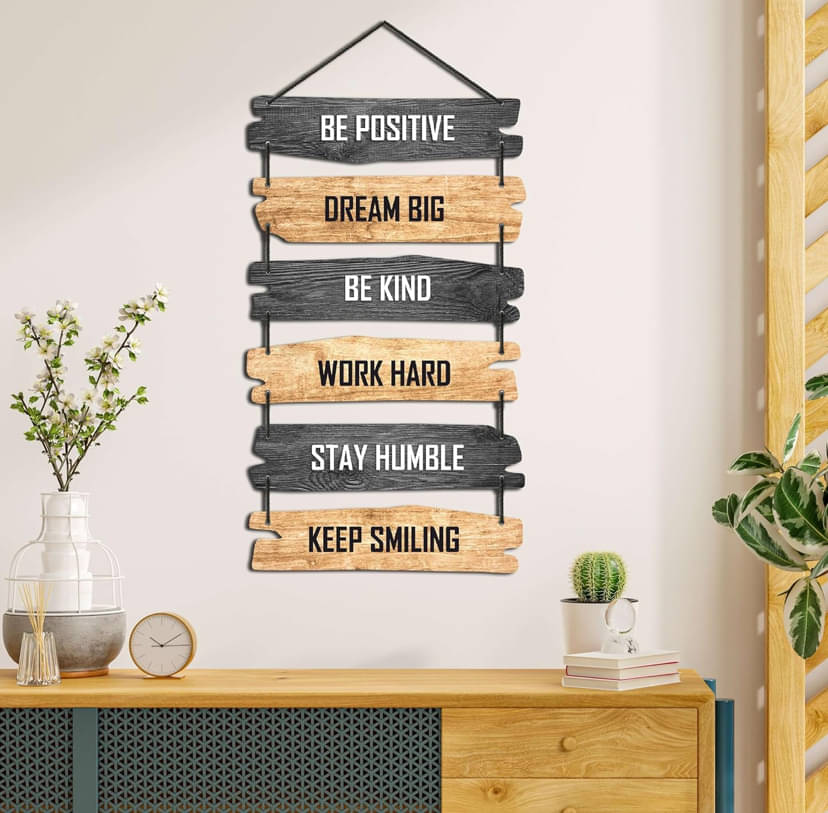     			Tiny Shiny Art Mdf Positive Vibe Lifestyle Wood Motivational Wall Hanging Decor Wall Sculpture or Living Room/Bedroom/Office Gift Decoration