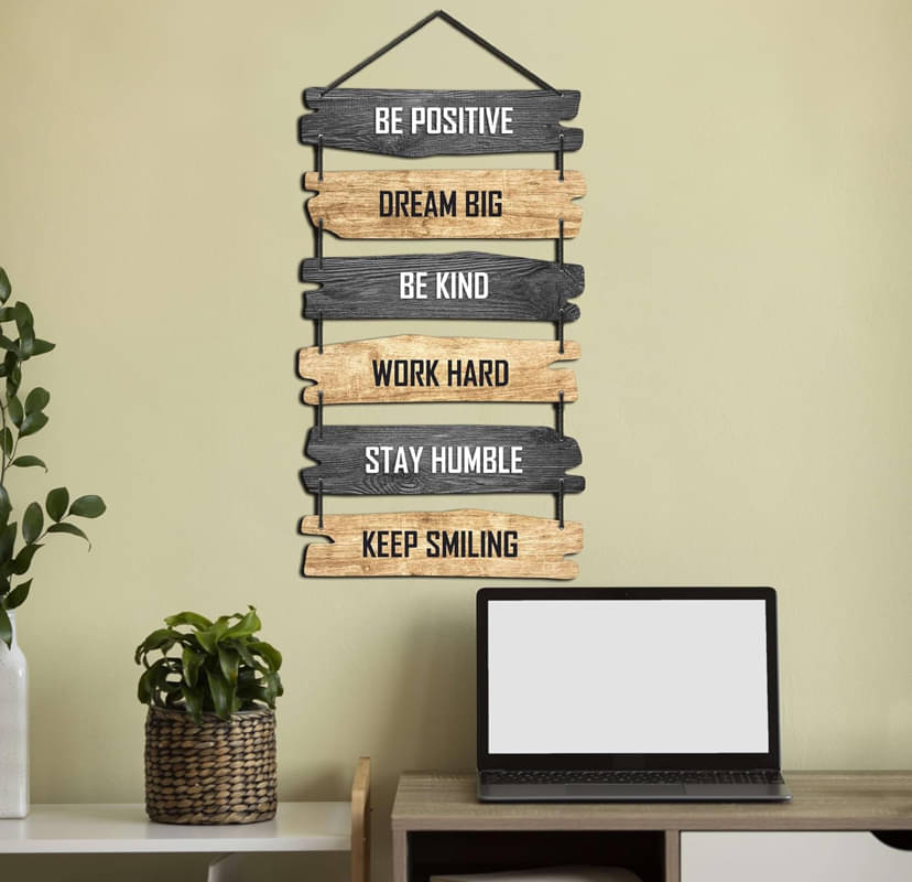     			Tiny Shiny Art Mdf Positive Vibe Lifestyle Wood Motivational Wall Hanging Decor Wall Sculpture or Living Room/Bedroom/Office Gift Decoration
