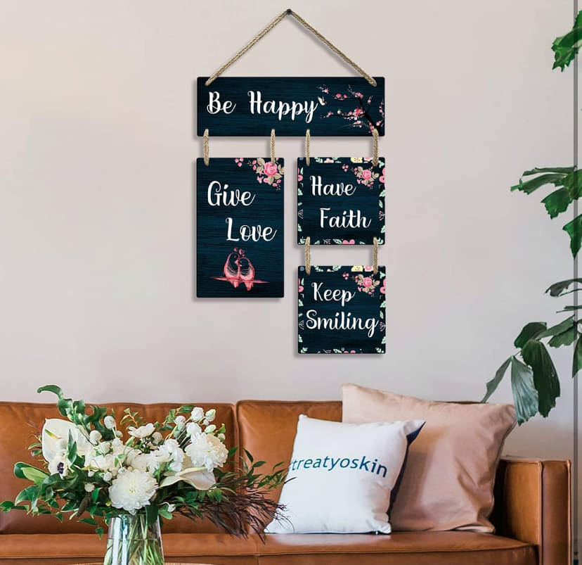     			Tiny Shiny Art Mdf Positive Vibe Lifestyle Wood Motivational Wall Hanging Decor Wall Sculpture or Living Room/Bedroom/Office Gift Decoration