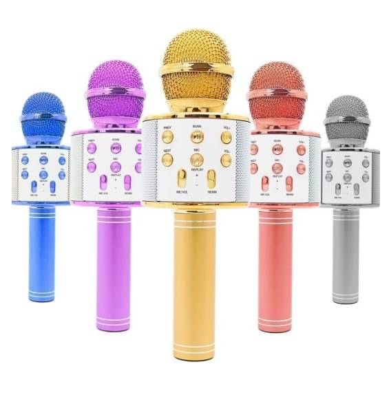     			Advance Handheld Wireless Singing Mike Multi-function Bluetooth Karaoke Mic with Microphone Speaker With Recording + USB