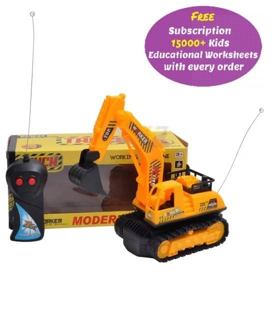    			Toonkiz Remote Control JCB Machine Unbreakable Toys Vehicles Set Truck Playing for Kids (Multicolor, 3+ Years Old) 1piece Plastic JCB Vehicle Toy
