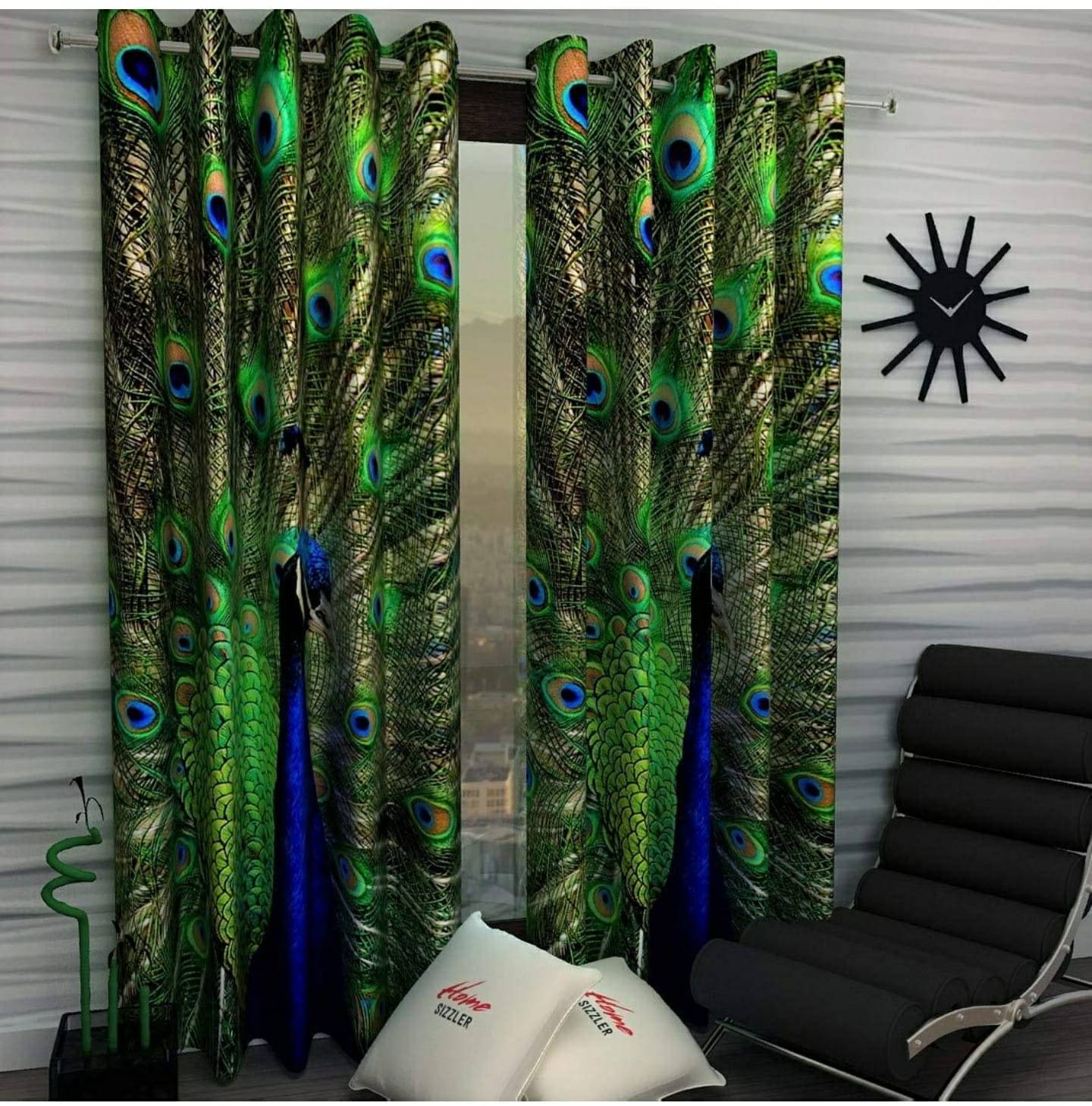 Tramb Abstract Room Darkening Eyelet Curtain 5 FT ( Pack of 1 ) - Multi Color Tramb Abstract Room Darkening Eyelet Curtain 5 FT ( Pack of 1 ) - Multi Color