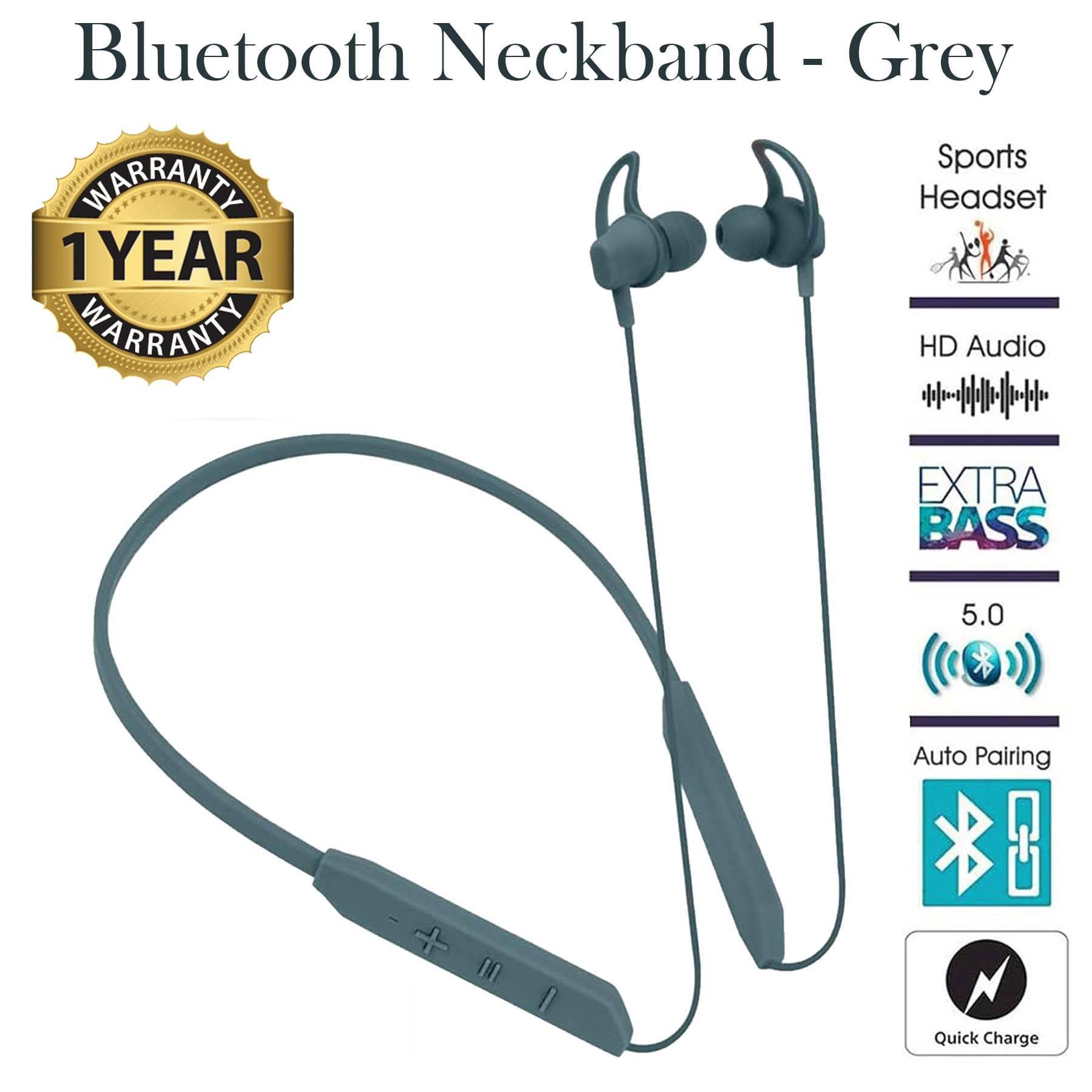 U7 In-The-Ear Bluetooth Neckband, Bluetooth Headset, Powerful Bass with Upto 30h Talktime - Grey U7 In-The-Ear Bluetooth Neckband, Bluetooth Headset, Powerful Bass with Upto 30h Talktime - Grey