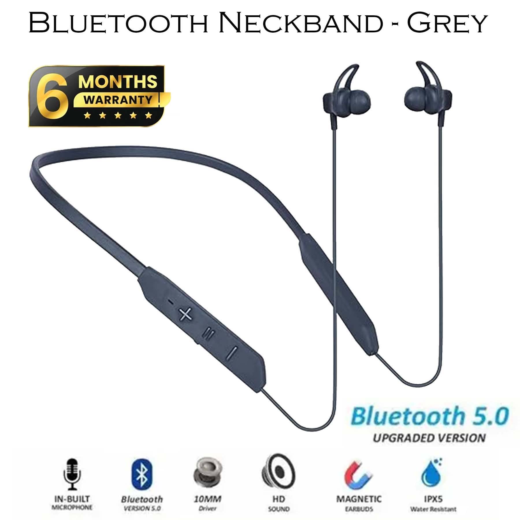 U7 In-The-Ear Bluetooth Headset, Bluetooth Neckband, Powerful Bass with Upto 30h Talktime - Grey U7 In-The-Ear Bluetooth Headset, Bluetooth Neckband, Powerful Bass with Upto 30h Talktime - Grey