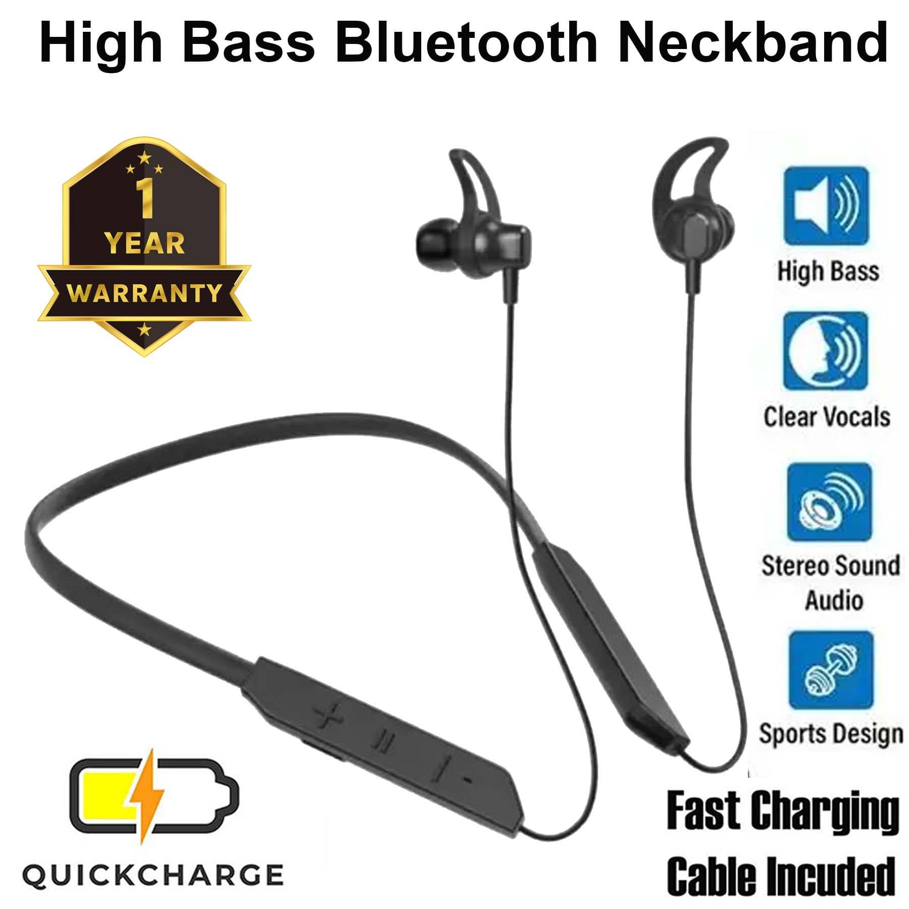 U7 In-The-Ear Bluetooth Neckband, Bluetooth Headset, Powerful Bass with Upto 30h Talktime-Black U7 In-The-Ear Bluetooth Neckband, Bluetooth Headset, Powerful Bass with Upto 30h Talktime-Black