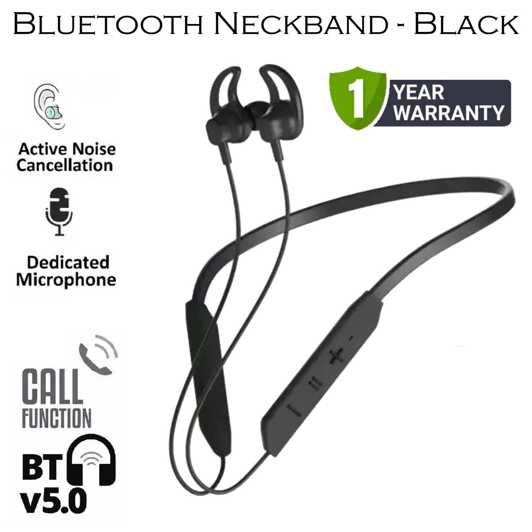U7 In-The-Ear Bluetooth Neckband, Bluetooth Headset, Powerful Bass with Upto 30h Talktime - Black U7 In-The-Ear Bluetooth Neckband, Bluetooth Headset, Powerful Bass with Upto 30h Talktime - Black