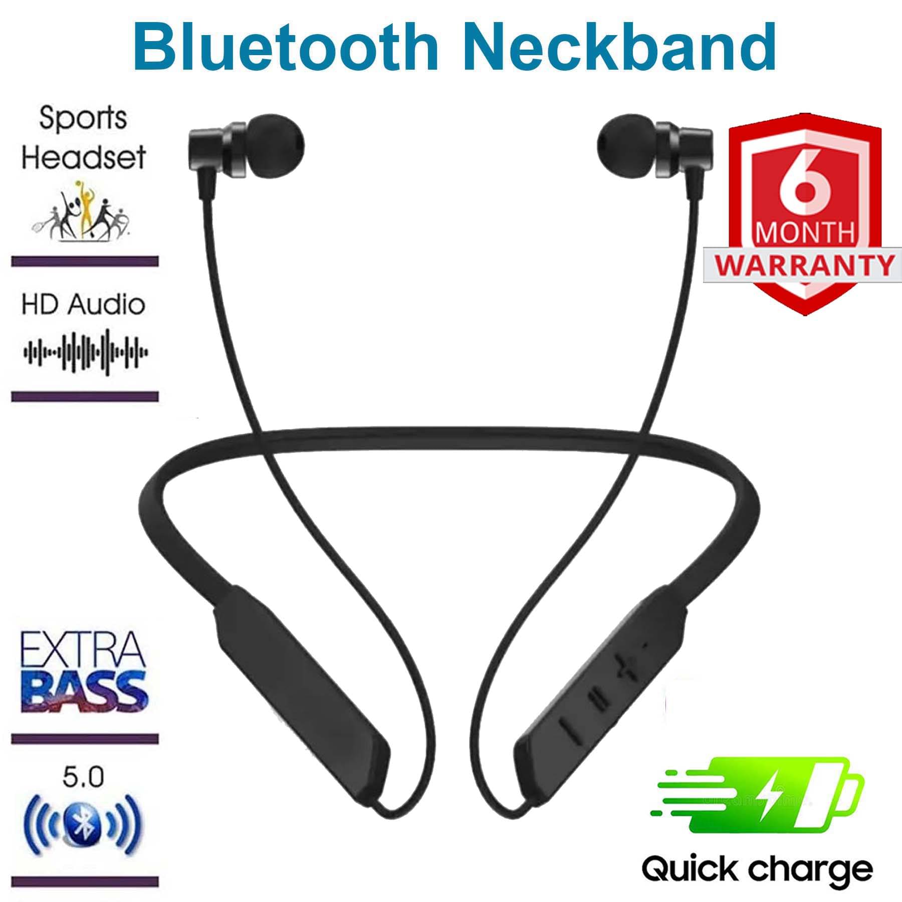 U7 In-The-Ear Bluetooth Neckband, Bluetooth Headset, Powerful Bass with Upto 30h Talktime - Black - 2 Pack U7 In-The-Ear Bluetooth Neckband, Bluetooth Headset, Powerful Bass with Upto 30h Talktime - Black - 2 Pack