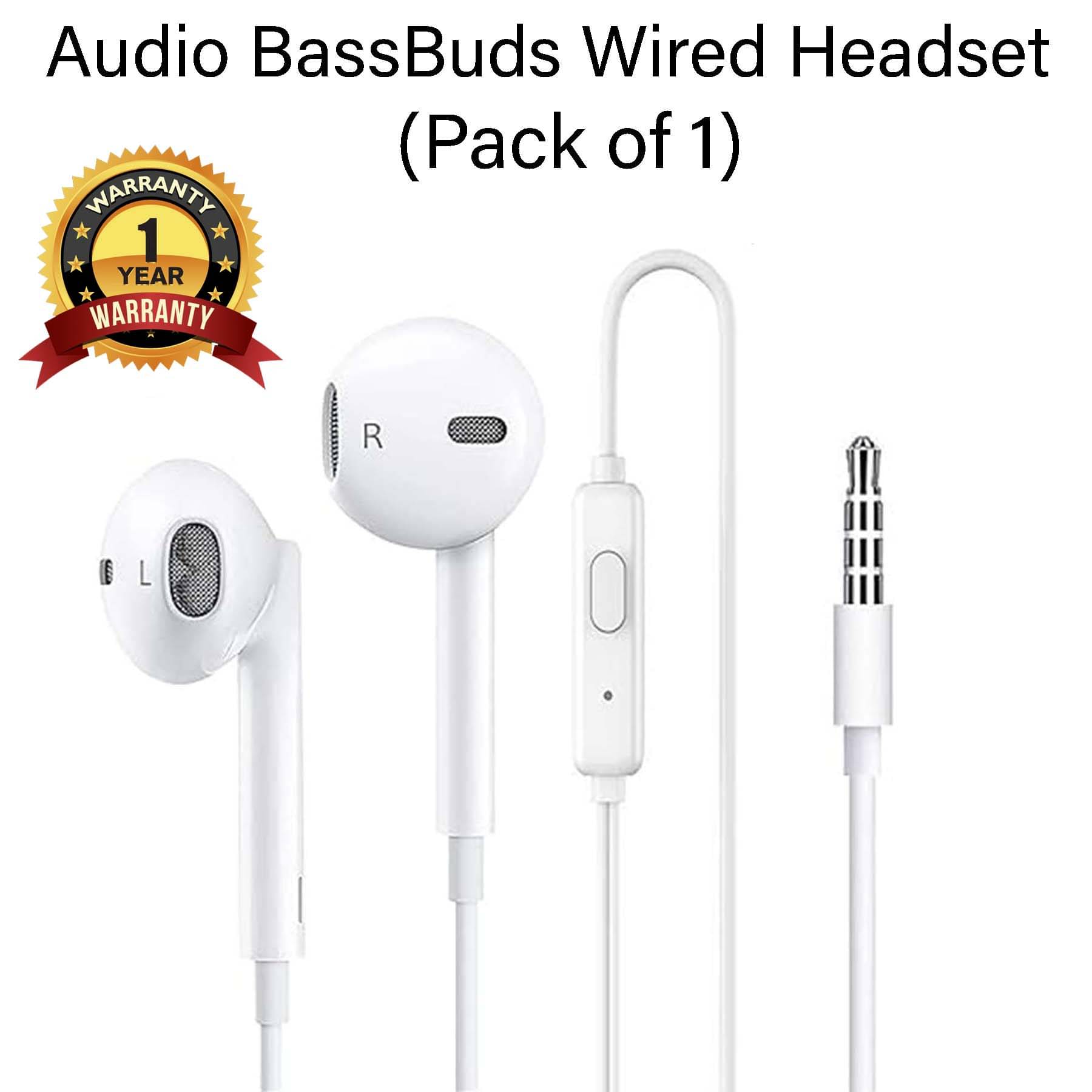     			U7 Powerful Bass Wired Earphone, In Ear Wired Earphones with Mic - White
