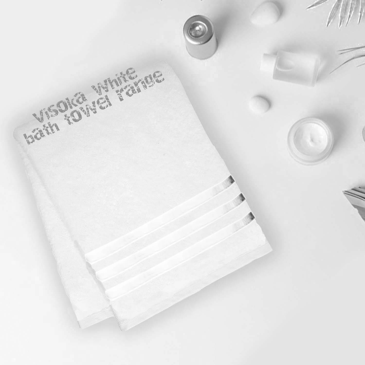     			VISOKA TEX Pack of 1 Cotton 325 -GSM Bath Towel ( White )