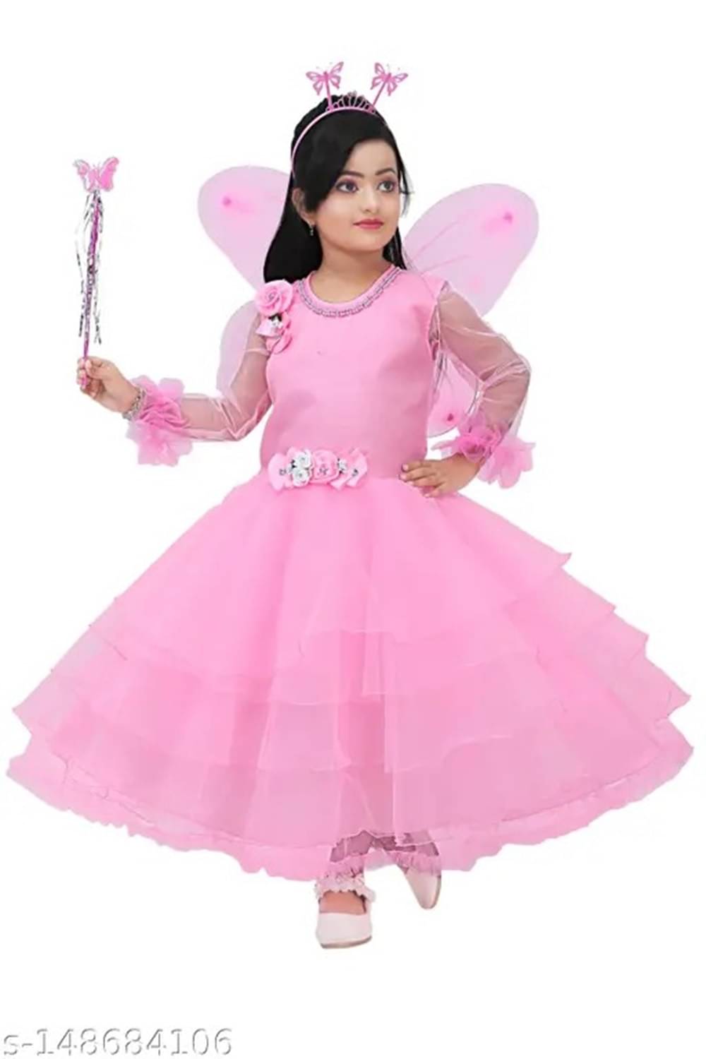 Villata fashion Net Frock For Girls ( Pack of 1 , Pink )     			Villata fashion Net Frock For Girls ( Pack of 1 , Pink )