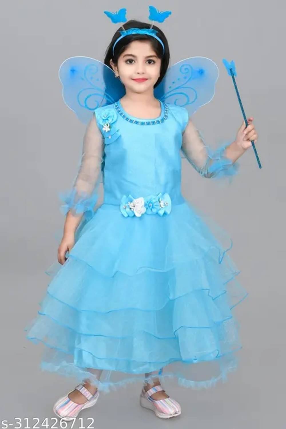     			Villata fashion Net Frock For Girls ( Pack of 1 , Blue )