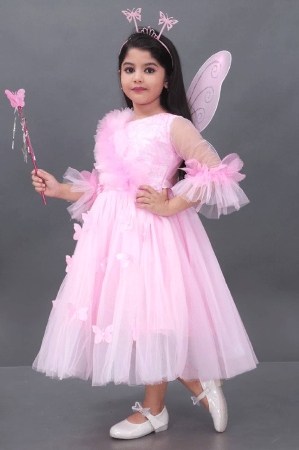     			Villata fashion Net Frock For Girls ( Pack of 1 , Pink )