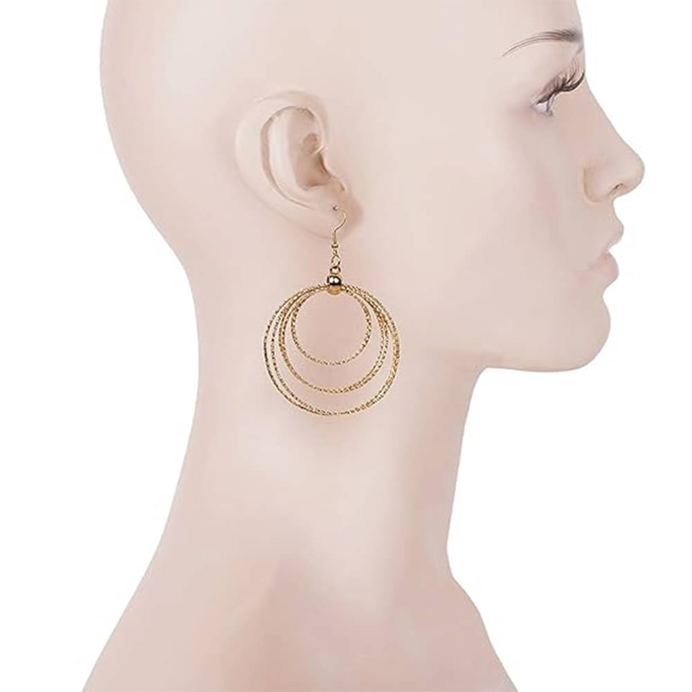     			YOUBELLA Golden Danglers Earrings ( Pack of 1 )
