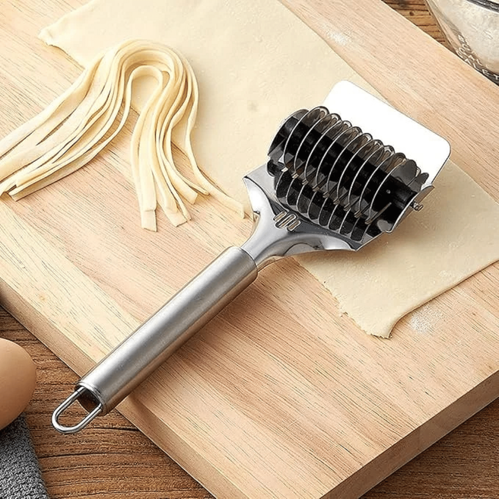 forral Noodle Cutter Stainless Steel Pasta Spaghetti Maker Noodle Lattice Roller Chopper forral Noodle Cutter Stainless Steel Pasta Spaghetti Maker Noodle Lattice Roller Chopper