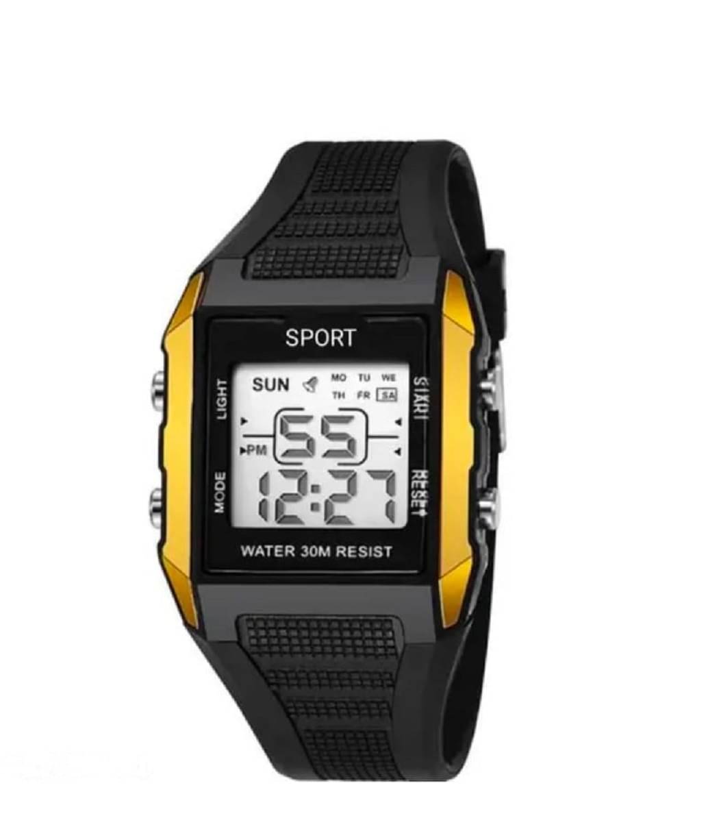     			kriss collection Black PU Digital Men's Watch