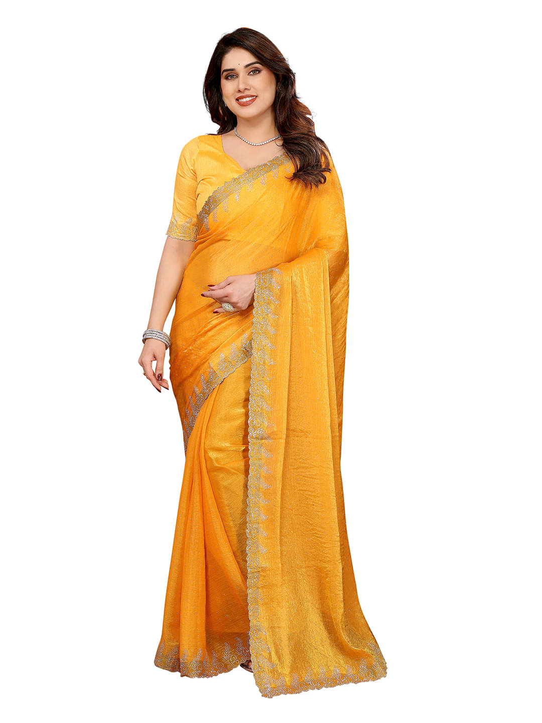 ANAND SAREES Chiffon Woven Kasavu Saree With Unstitched Blouse Piece ( Yellow ) ANAND SAREES Chiffon Woven Kasavu Saree With Unstitched Blouse Piece ( Yellow )