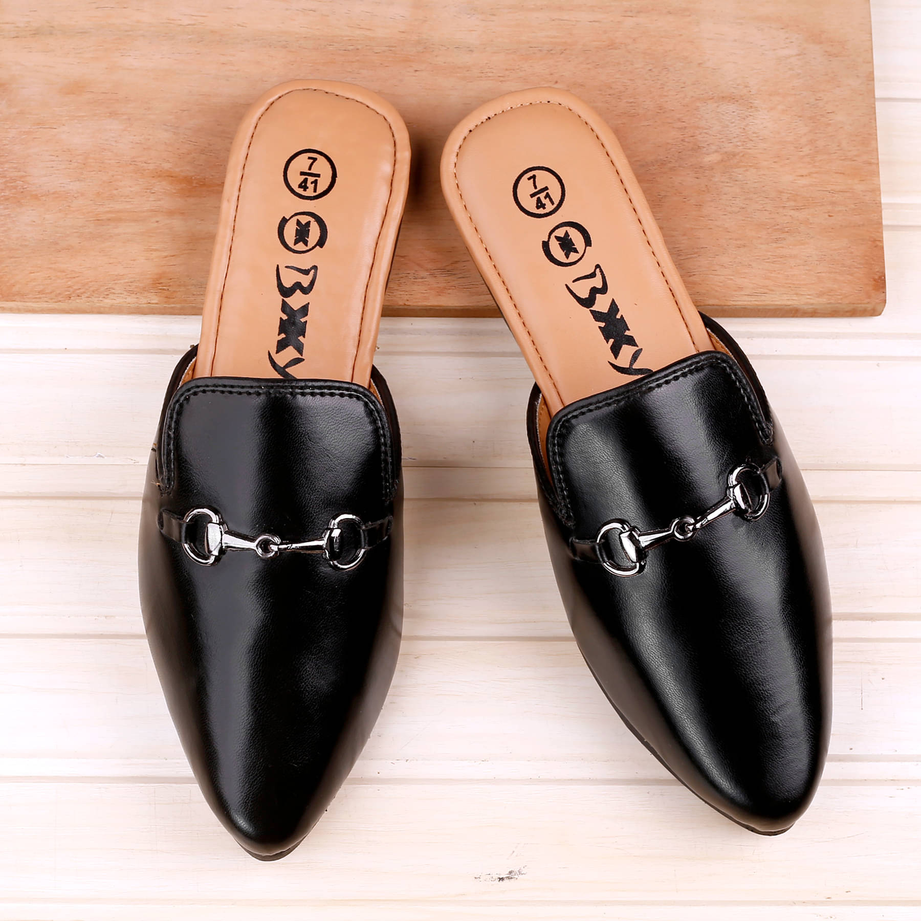     			BXXY Men Casual Mules Black Men's Mules Shoes