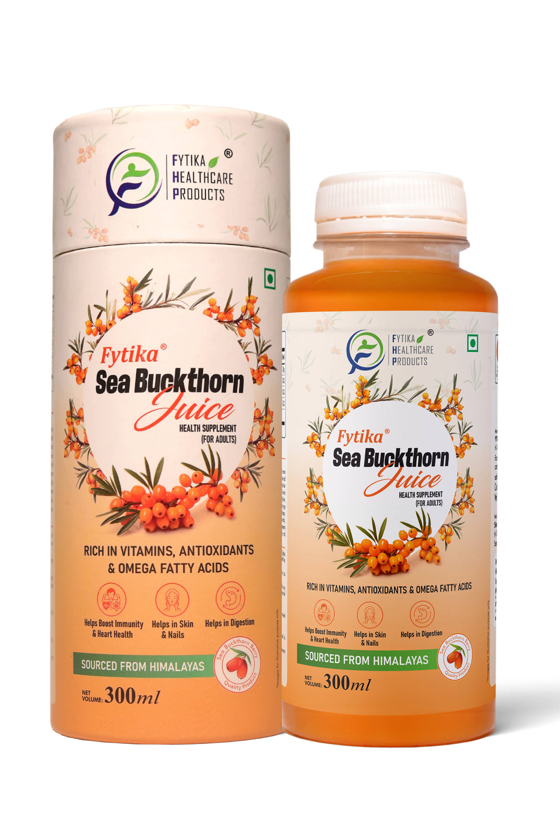 Fytika Sea Buckthorn Juice Pulp Concentrate 300 Ml (Pack of 1) Fytika Sea Buckthorn Juice Pulp Concentrate 300 Ml (Pack of 1)