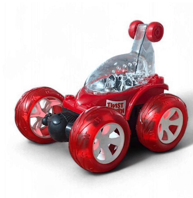 360 Degree Rotating Rechargeable Stunt Car Toy - Double-Sided Flip, Spin, and Drift Vehicle with USB Charging Cable and LED Lights for Kids (Red, Model 9802) 360 Degree Rotating Rechargeable Stunt Car Toy - Double-Sided Flip, Spin, and Drift Vehicle with USB Charging Cable and LED Lights for Kids (Red, Model 9802)