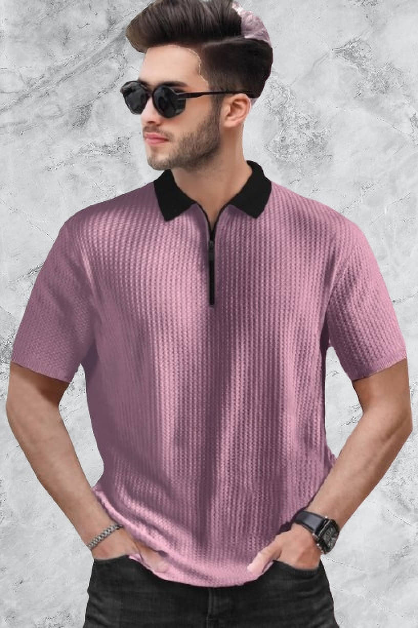 Hoodler Men Cotton Blend Regular Fit Solid Polo T Shirt ( Wine ) Hoodler Men Cotton Blend Regular Fit Solid Polo T Shirt ( Wine )