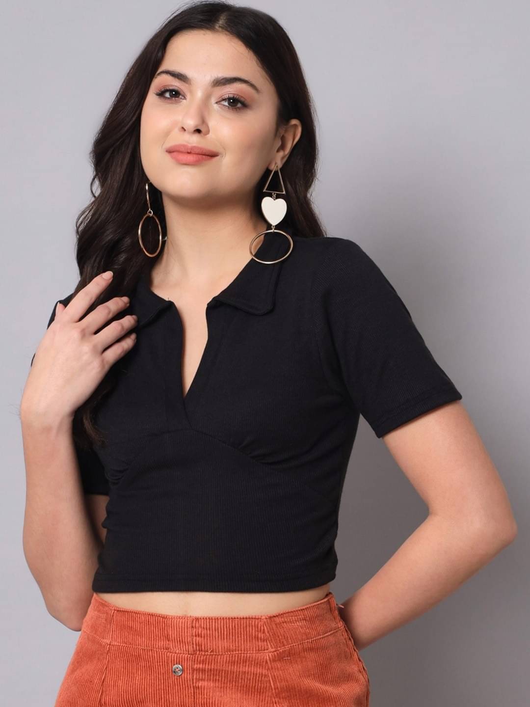     			Istyle Can Women's Polyester Regular Top ( Black )