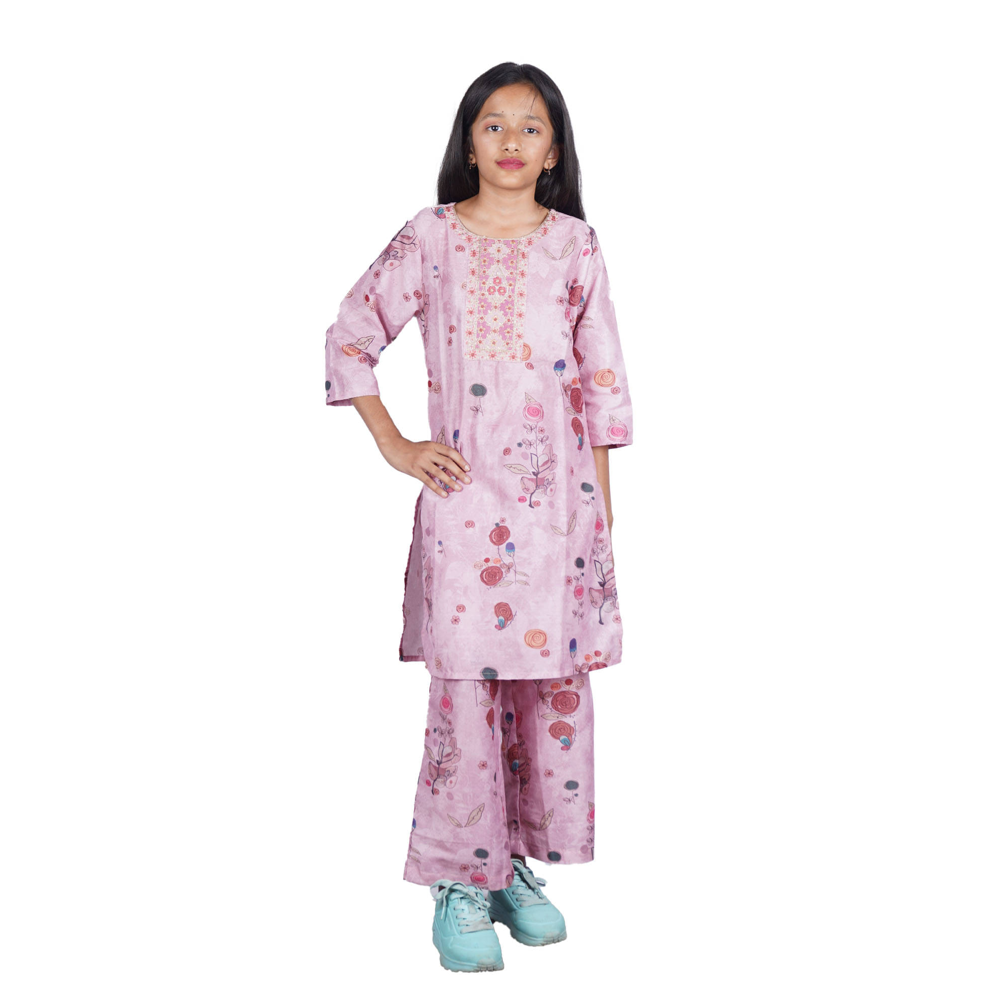     			Kidzee Kingdom Girls Cotton Kurti with Salwar ( Pack of 1 , Pink )