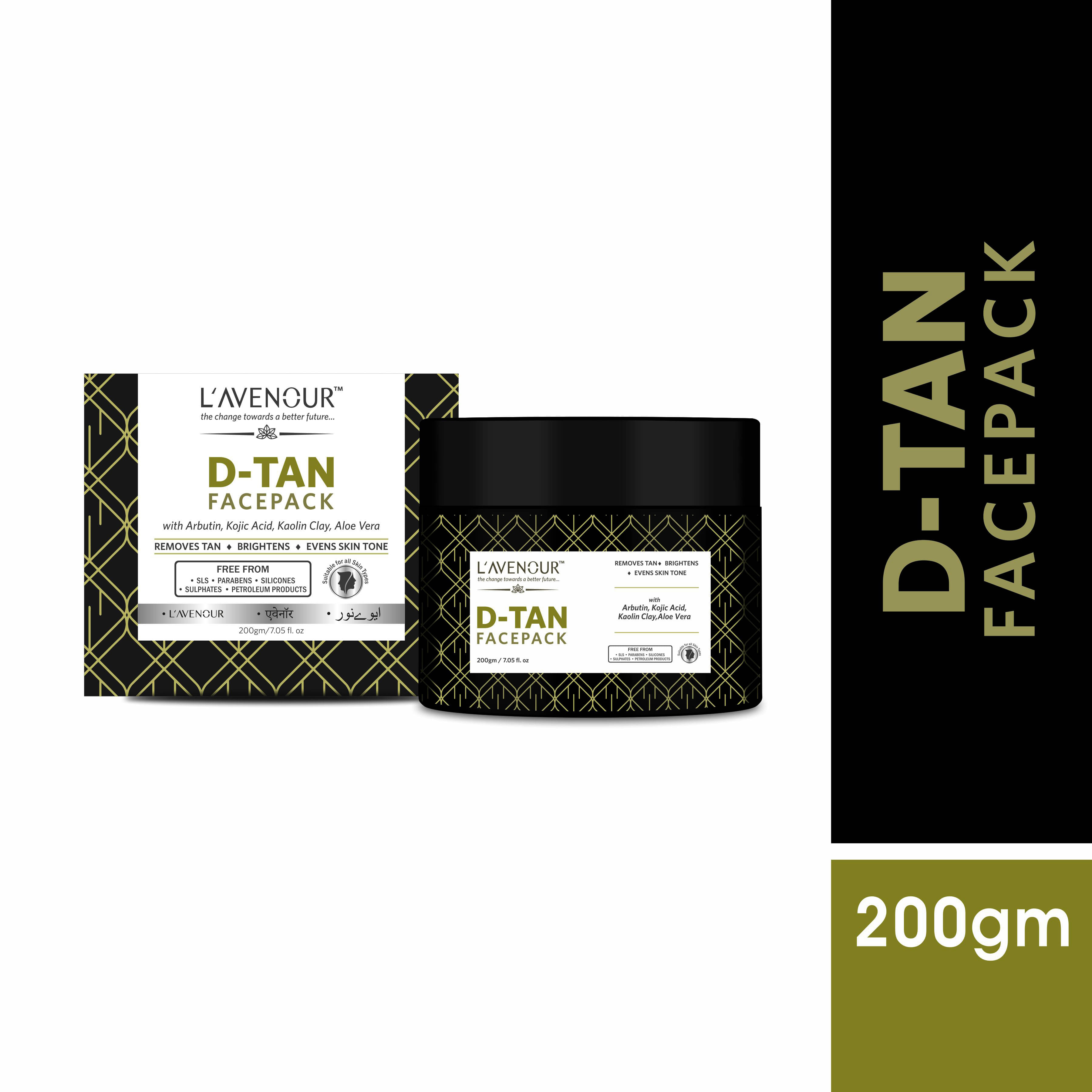 L'avenour D,Tan Face Pack For Tan Removal, Instant Glow, Brightens & Even Skin Tone,200gm L'avenour D,Tan Face Pack For Tan Removal, Instant Glow, Brightens & Even Skin Tone,200gm