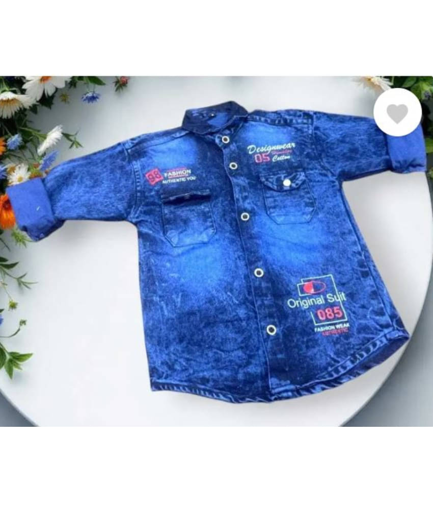     			Little Muffs Pack of 1 Boys Denim Full Sleeves Shirt ( Blue )