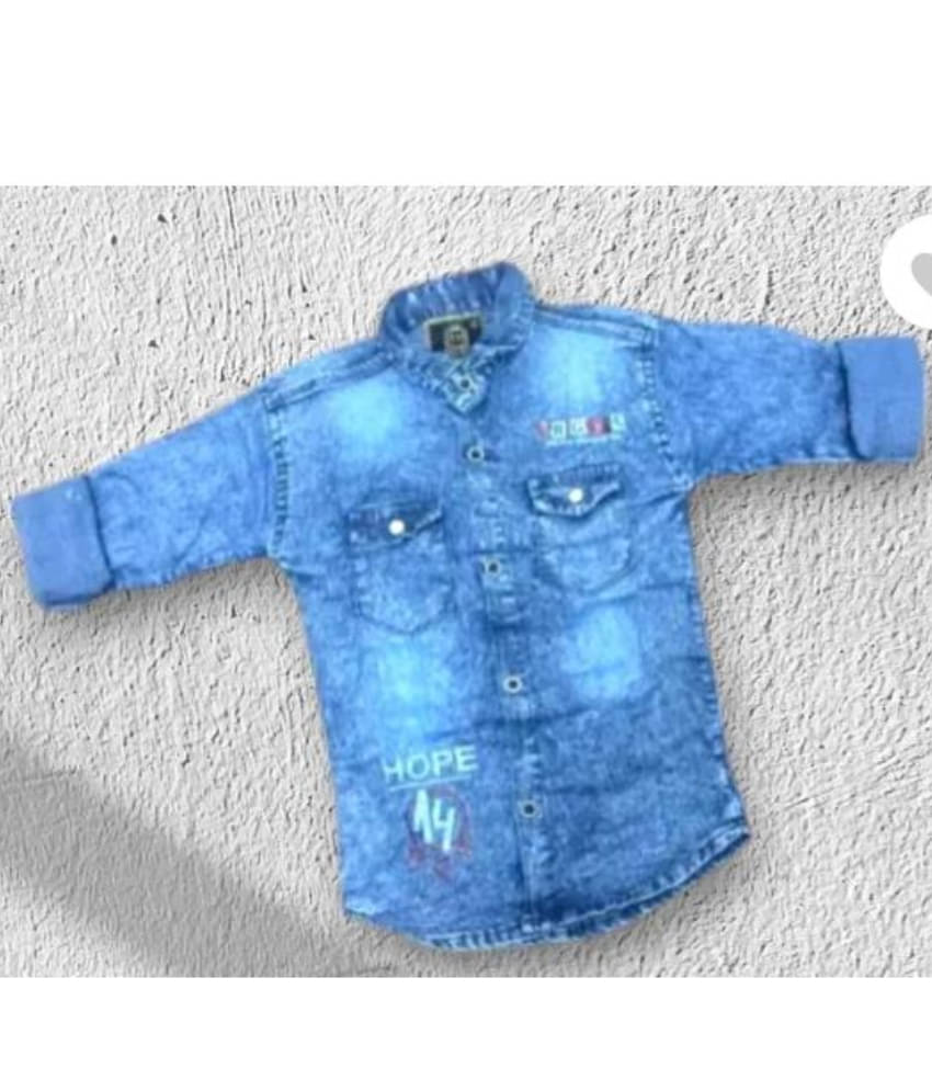 Little Muffs Pack of 1 Boys Denim Full Sleeves Shirt ( Blue ) Little Muffs Pack of 1 Boys Denim Full Sleeves Shirt ( Blue )