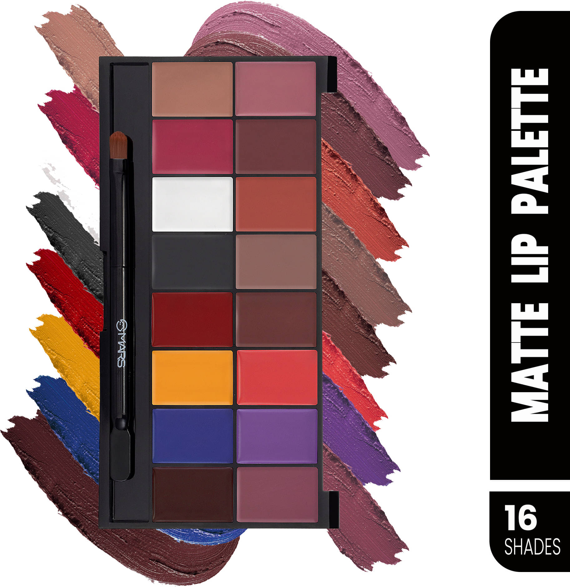     			MARS 16 Color Ultra Pigmented and Matte Lipstick Palette (Shade-01, 36 g)