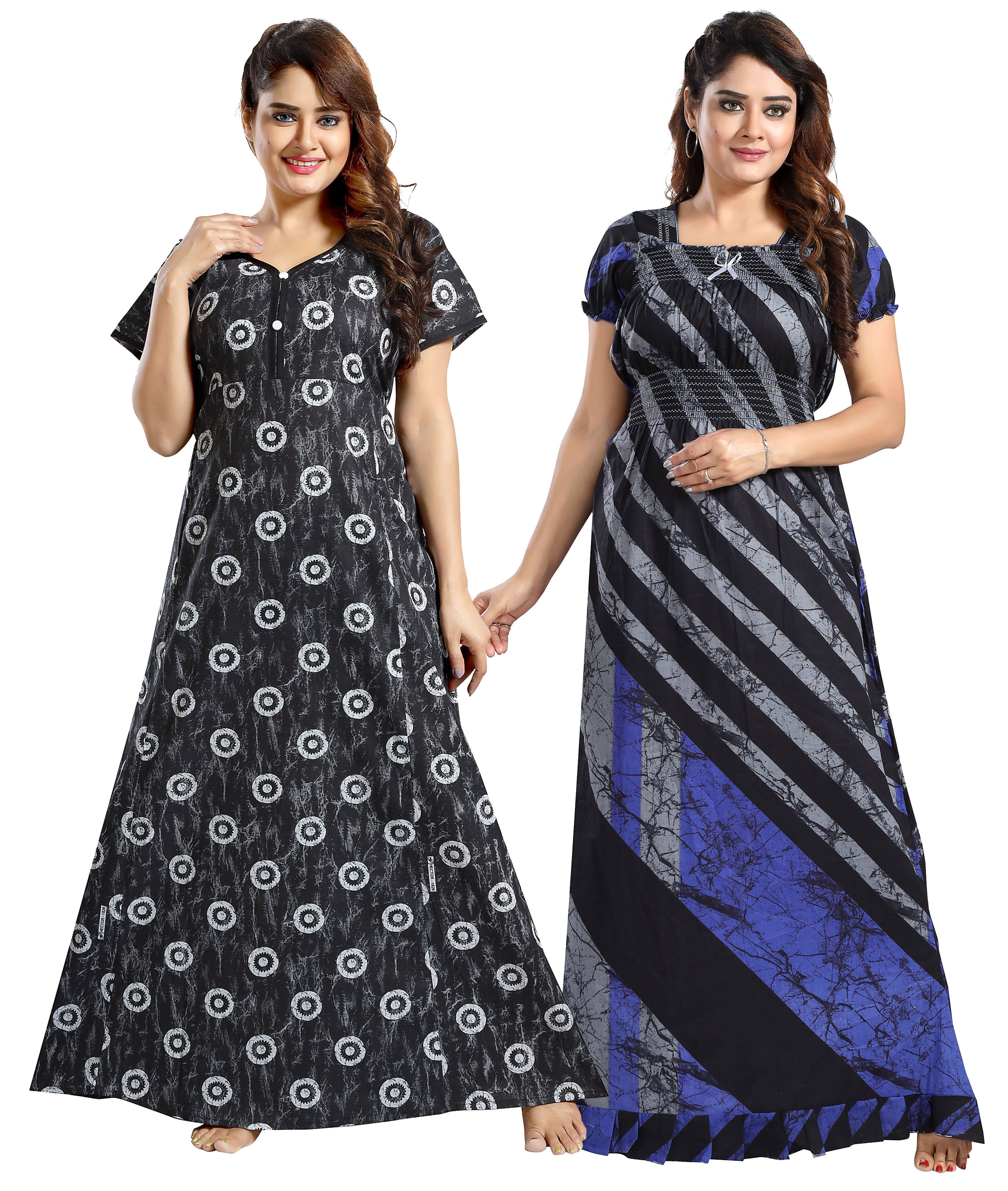Mallinath Multicolor Cotton Women's Nightwear Nighty & Night Gowns ( Pack of 2 ) Mallinath Multicolor Cotton Women's Nightwear Nighty & Night Gowns ( Pack of 2 )