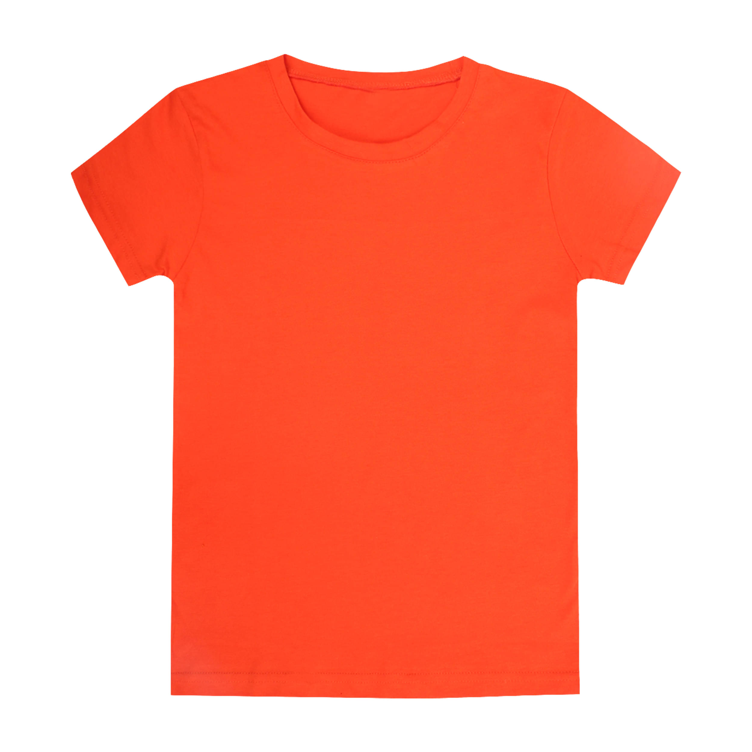     			Myo Pack of 1 Boys & Girls Cotton T-Shirt ( Orange )
