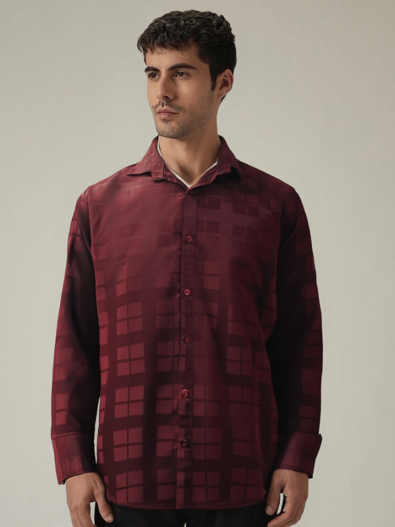 NEW-18 Cotton Blend Regular Fit Checks Full Sleeves Men's Casual Shirt - Maroon ( Pack of 1 ) NEW-18 Cotton Blend Regular Fit Checks Full Sleeves Men's Casual Shirt - Maroon ( Pack of 1 )