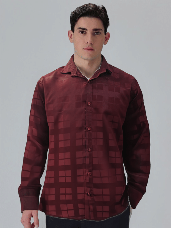 NEW-18 Cotton Blend Regular Fit Checks Full Sleeves Men's Casual Shirt - Maroon ( Pack of 1 ) NEW-18 Cotton Blend Regular Fit Checks Full Sleeves Men's Casual Shirt - Maroon ( Pack of 1 )
