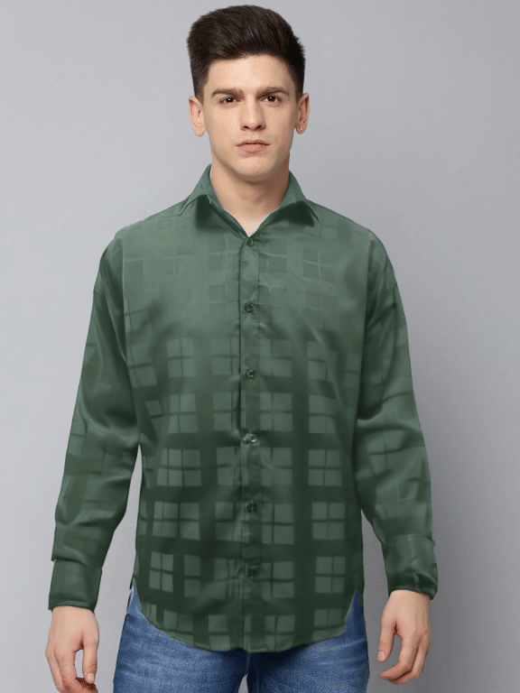     			NEW-18 Cotton Blend Regular Fit Checks Full Sleeves Men's Casual Shirt - Green ( Pack of 1 )