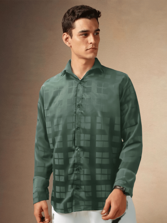 NEW-18 Cotton Blend Regular Fit Checks Full Sleeves Men's Casual Shirt - Green ( Pack of 1 ) NEW-18 Cotton Blend Regular Fit Checks Full Sleeves Men's Casual Shirt - Green ( Pack of 1 )
